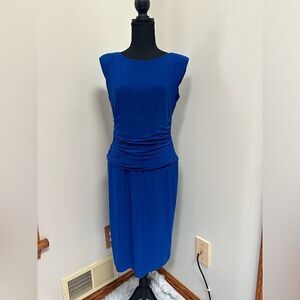 Nine West Woman’s Royal Blue Stretchy Gathered Waist Band Dress